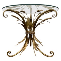 Coco Chanel sheaf of wheat side table- Hollywood Regency Style