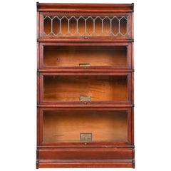 Vintage Globe Wernicke Arts & Crafts Mahogany Four-Stack Barrister Bookcase