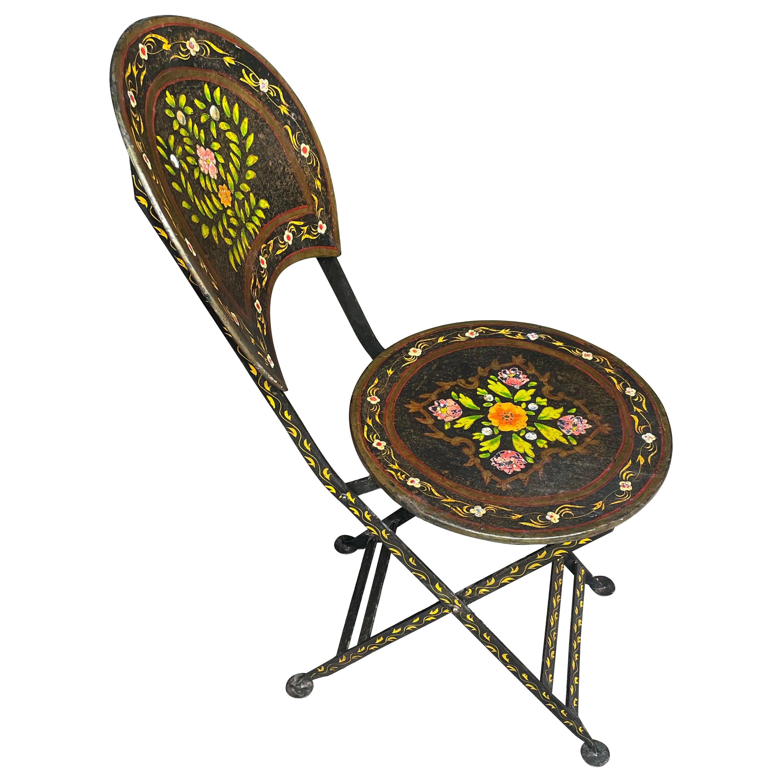 Painted Iron Tyrolian Chair For Sale