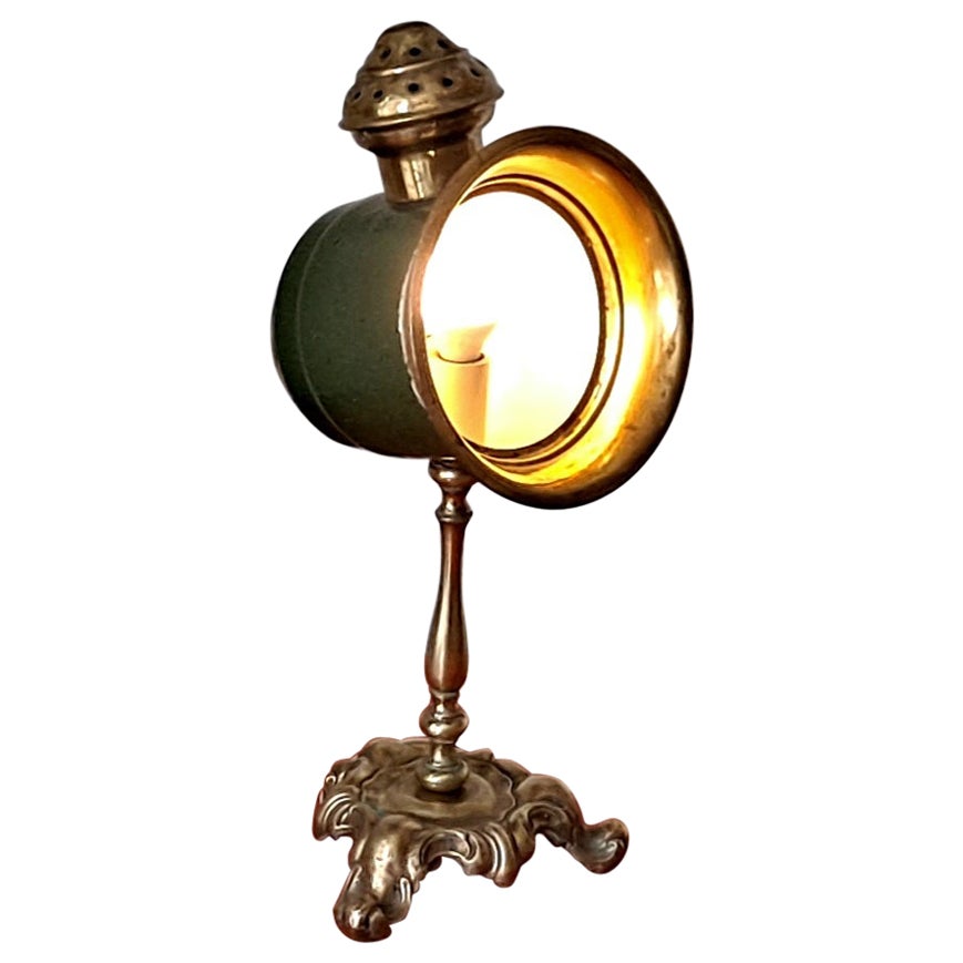 Italian Table Lamp Converted from the  Carriage antique Spot Light For Sale