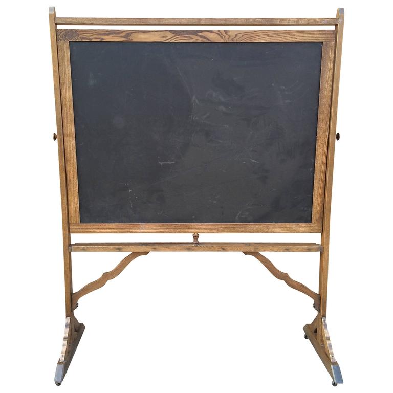 1930s Maple Frame Double Sided Schoolhouse Standing Chalkboard at 1stdibs
