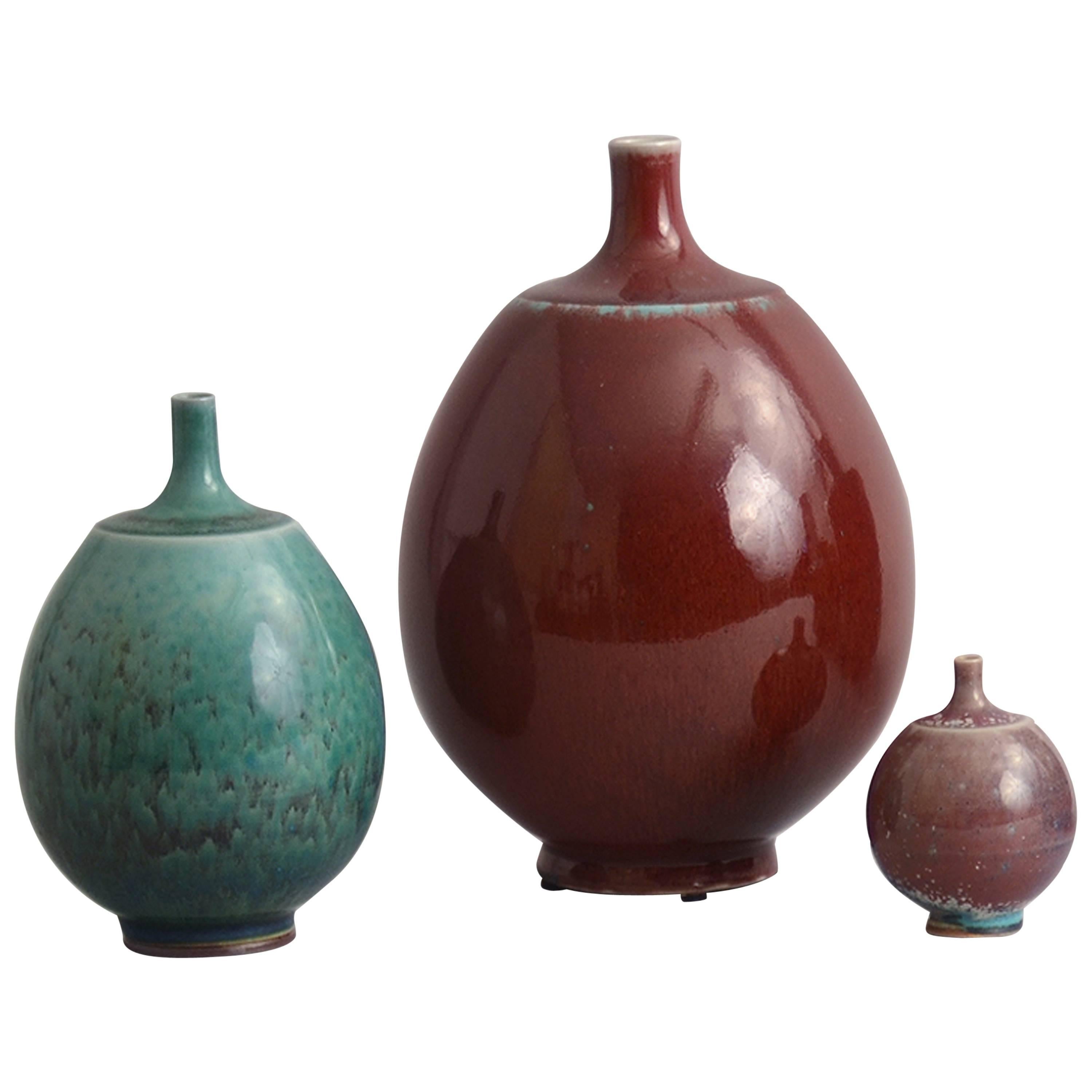 Three Vases by Berndt Friberg for Gustavsberg For Sale