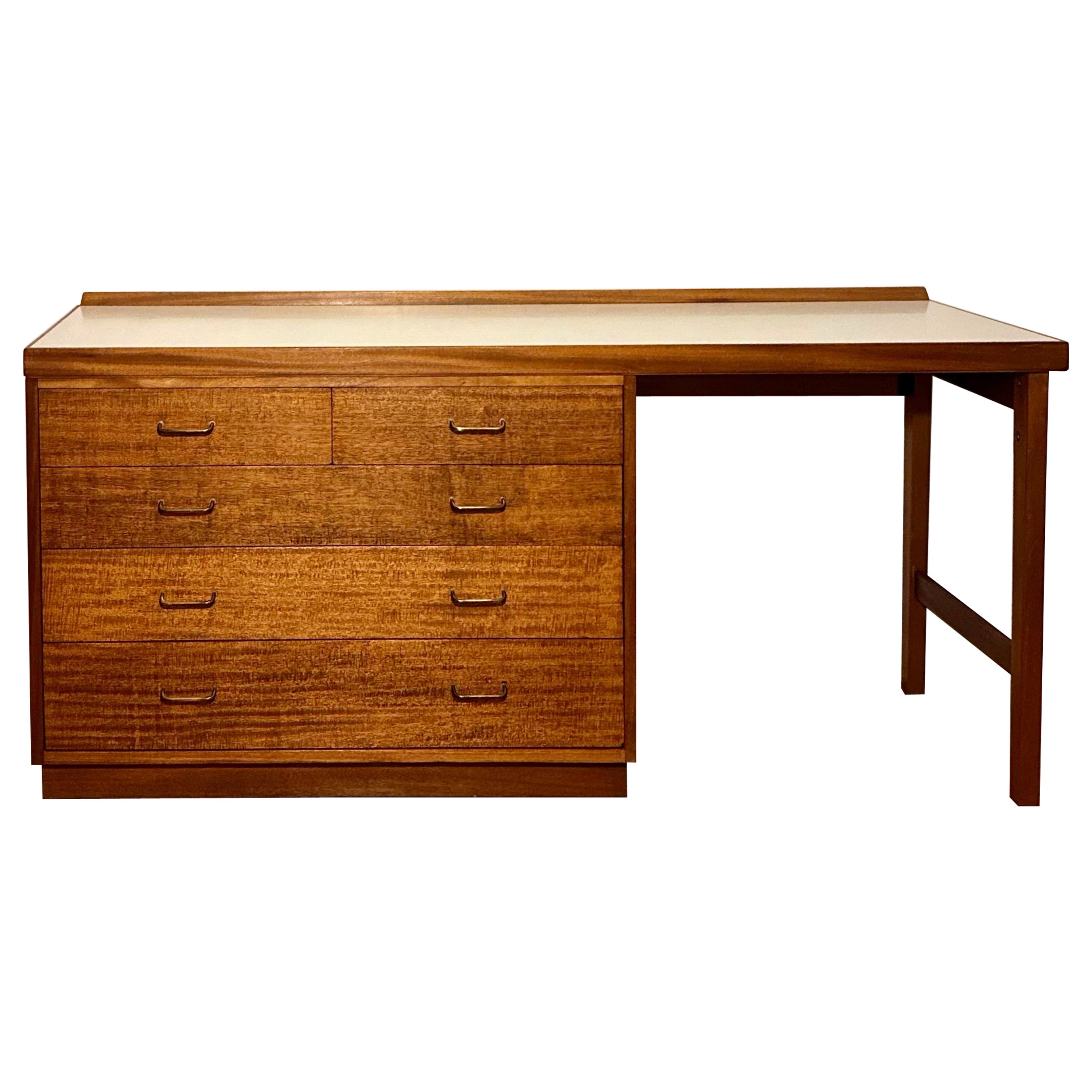 Rarísimo escritorio retro de teca de mediados de siglo de Remploy en venta