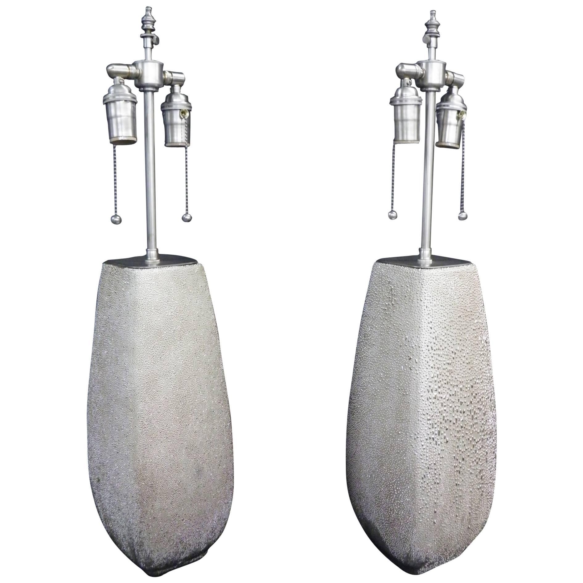 Vases en verre perlé inhabituels avec application de lampe