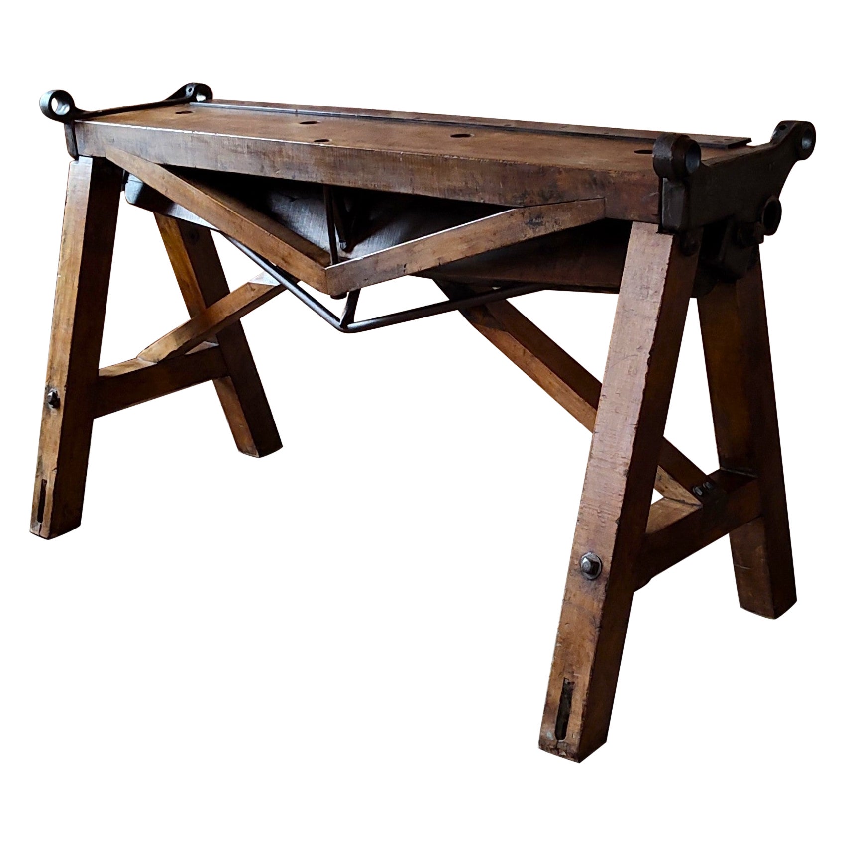 Console/table de canapé industrielle vintage