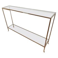 Nickel and Glass Two Level Modern Console Table 1