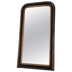 High Quality Antique Louis Philippe Mirror in Black and Gold France Late 19th Ce