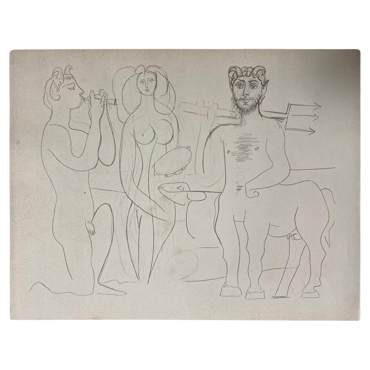Pablo Picasso Limited Ed. Lithograph From Portfolio Les Dessins D'Antibes, 1958