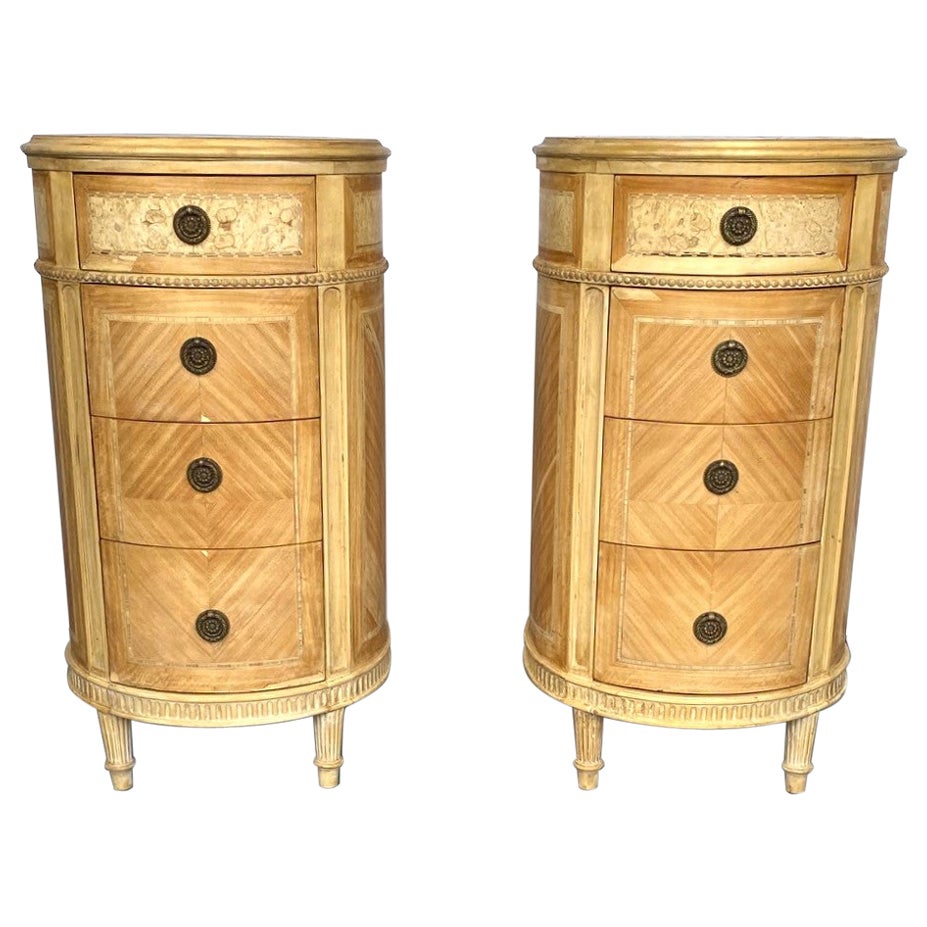 Louis XVI Style Nightstands Set of 2 For Sale