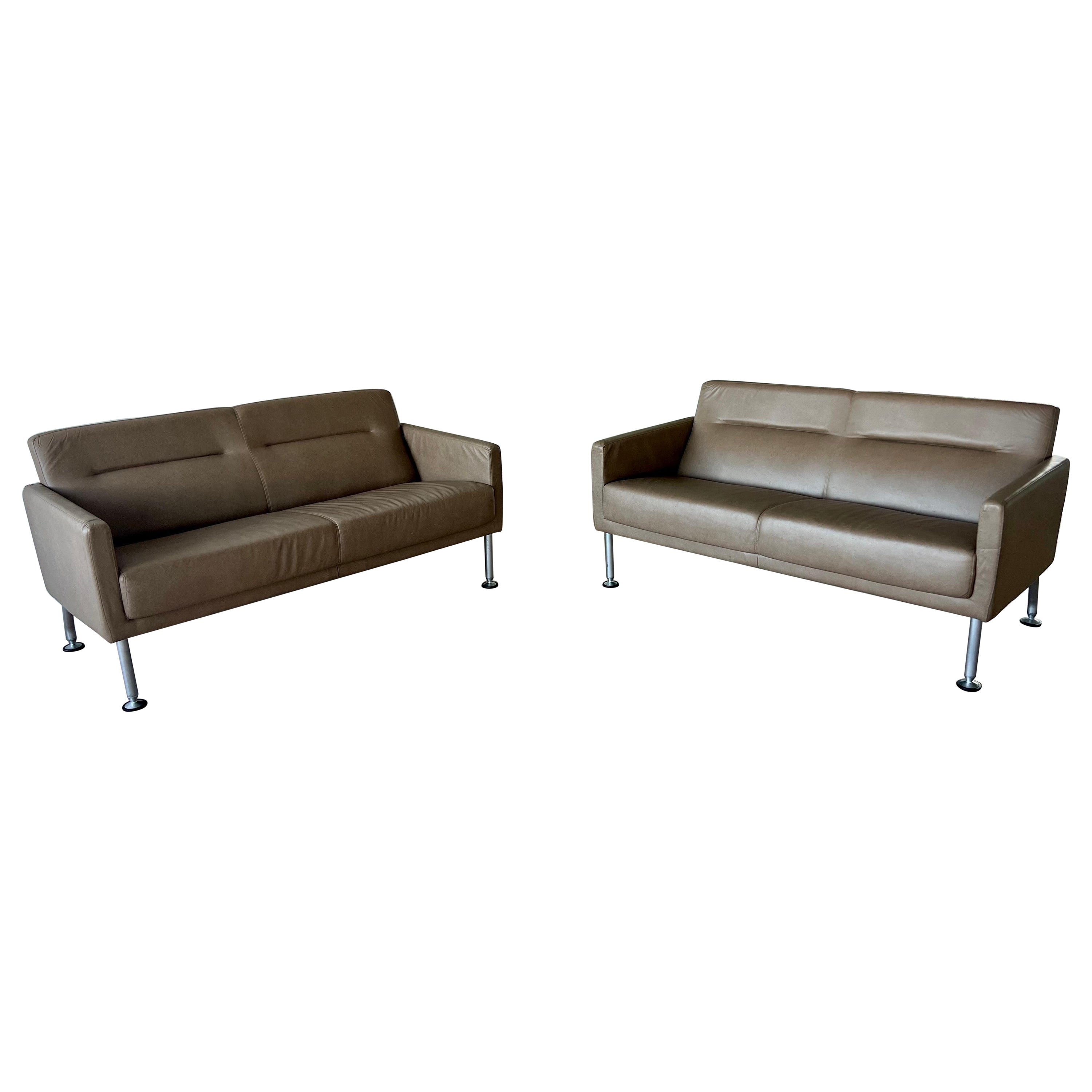 Pair of Highback-Sidewalk Two-Seat Sofa by Brayton International For Sale