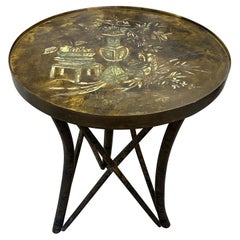 Retro Philip and Kelvin Laverne Acid Etched Floral Design Table