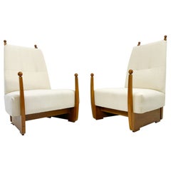 Retro Mid-Century Modern Pair of Hungarian Armchair, 1960s- New Upholstery