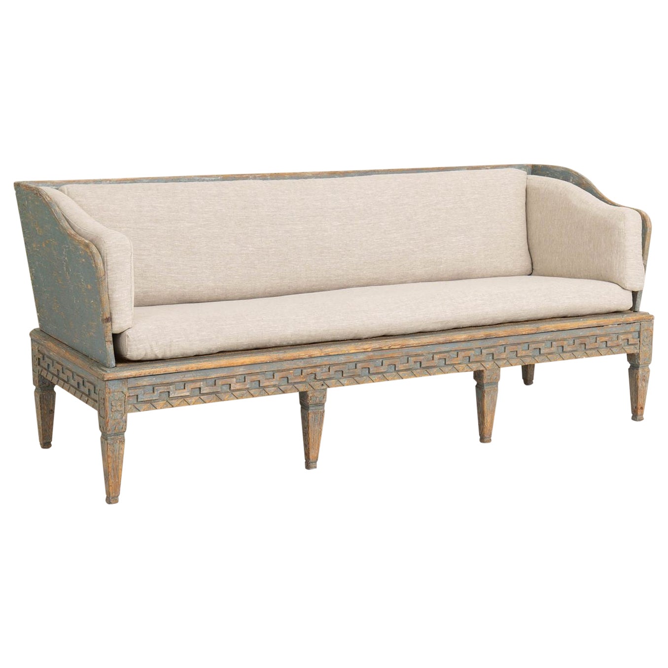 18th c. Swedish Gustavian Period Painted Sofa 'Trägsoffa' For Sale