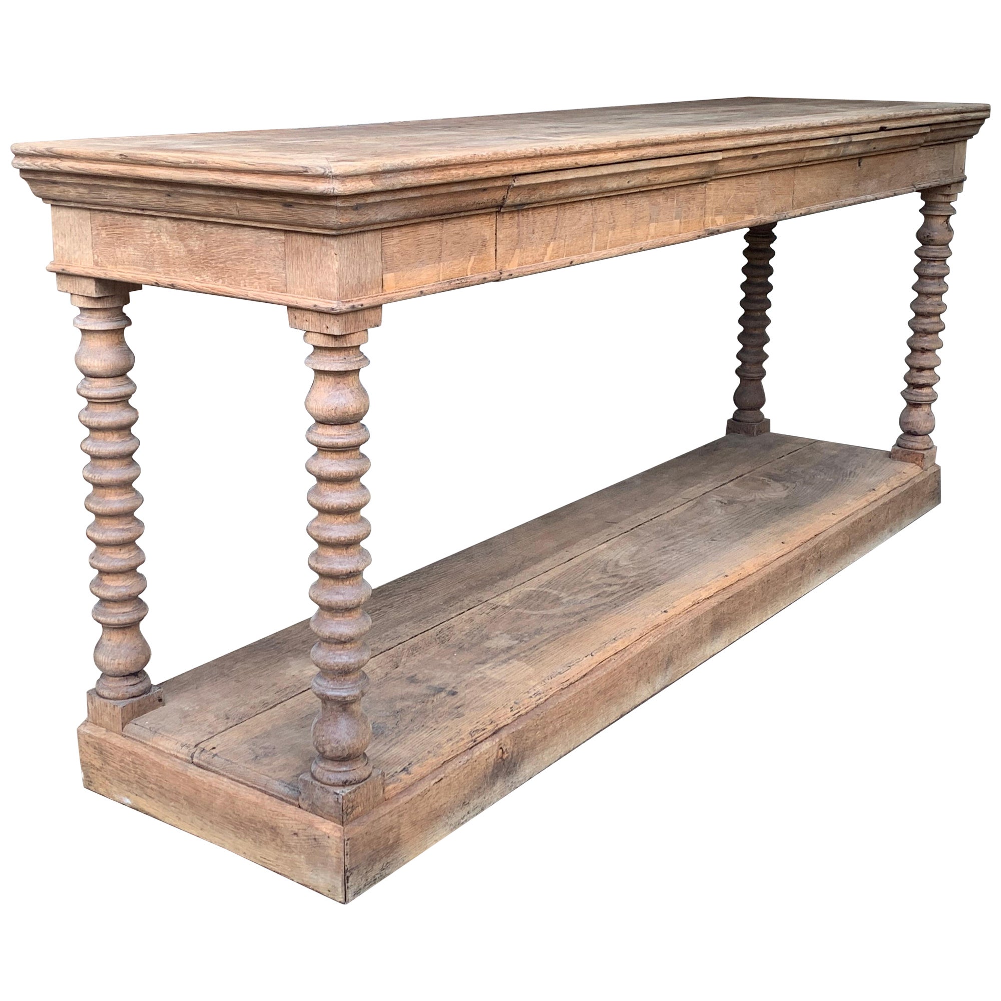 19th Century French Oak Drapers Console Table 