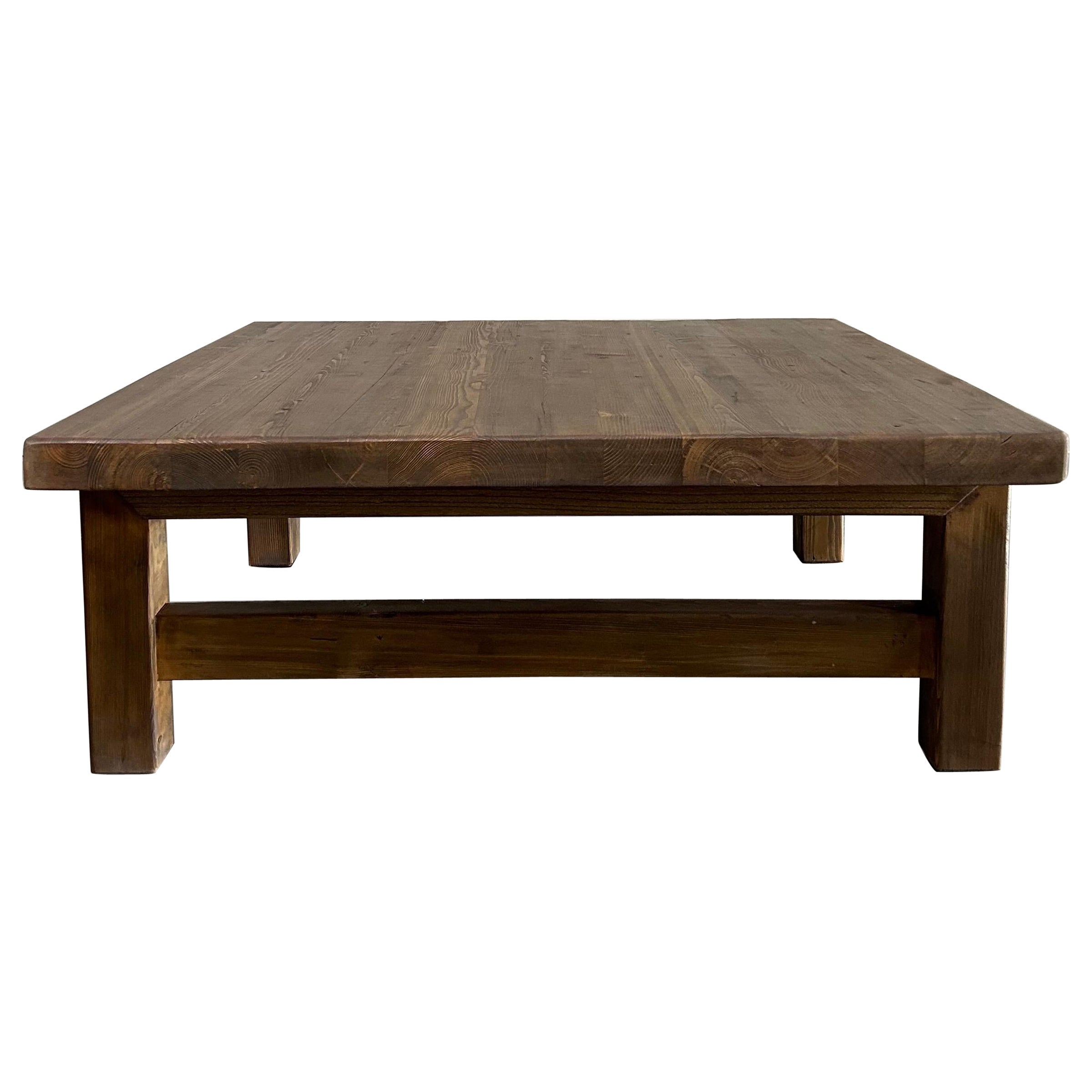 Reclaimed pine wood coffee table For Sale