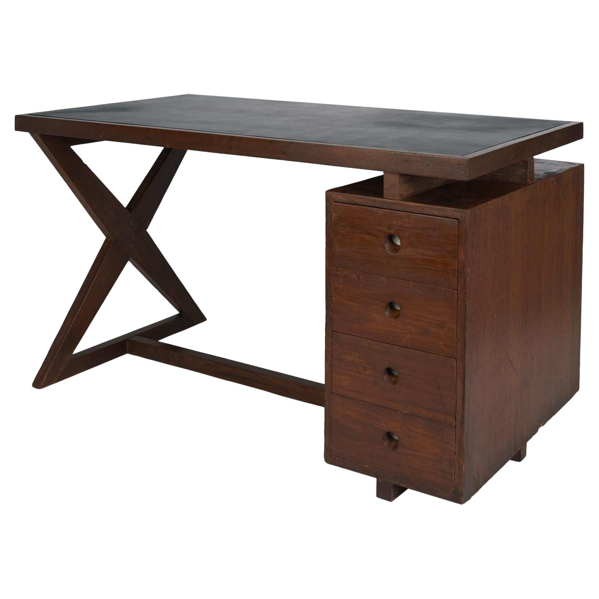 Pierre Jeanneret: X Leg Chandigarh Desk, France/ India c. 1960 For Sale