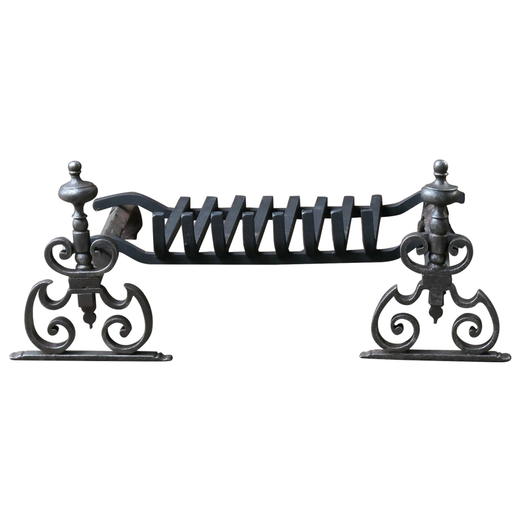 French Louis XV Period Fireplace Grate or Fire Basket, 18th Century