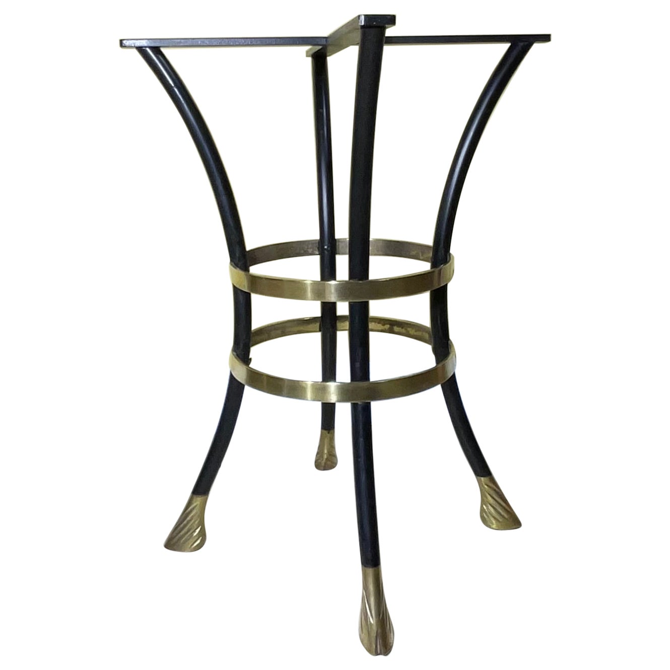 Mid-Century Modern Brass and And Iron Center Table Base , signed B.R For Sale
