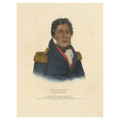 Großer antiker Druck von Push-Ma-Ta-Ha, einem Choctaw-Krieger, um 1838