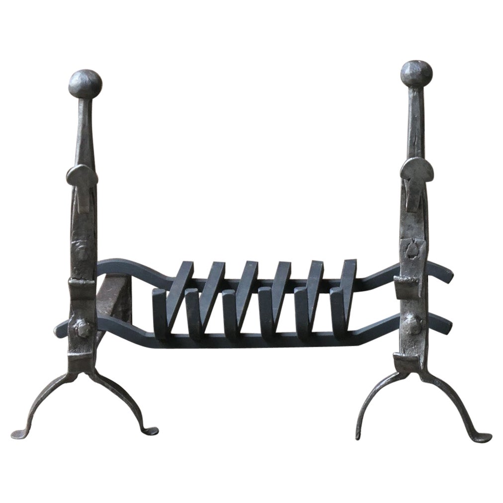 Antique French Gothic Fireplace Grate or Fire Basket, 17th Century For Sale