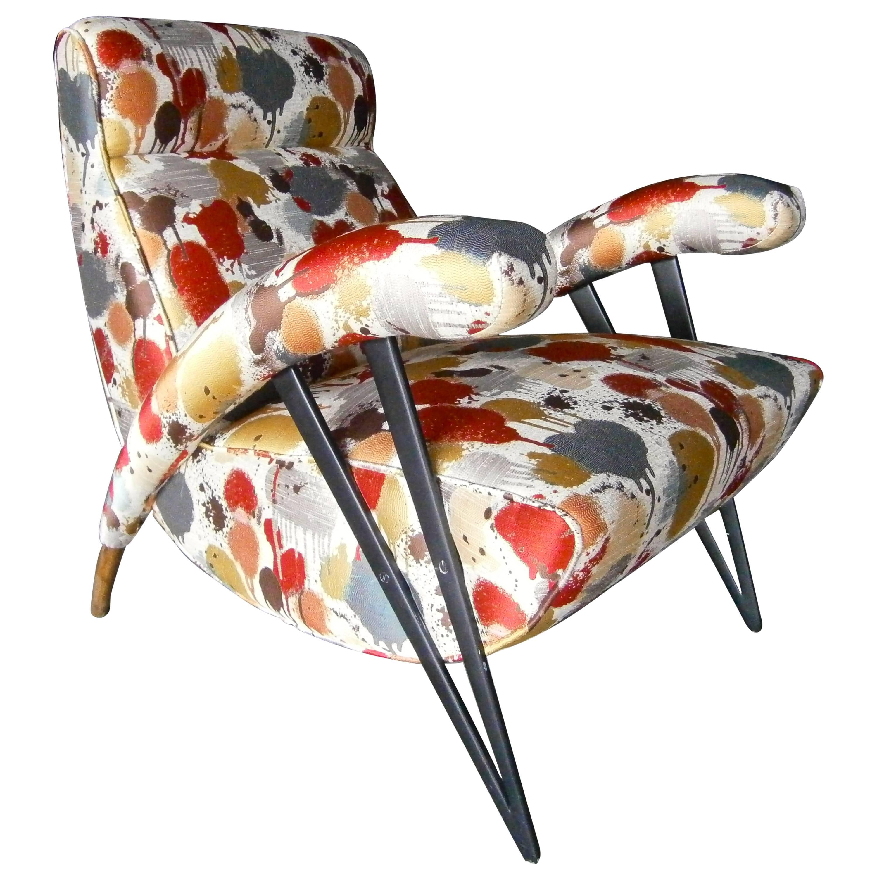 Wonderfully Eccentric Italian Modernist 1950's lounge Chair