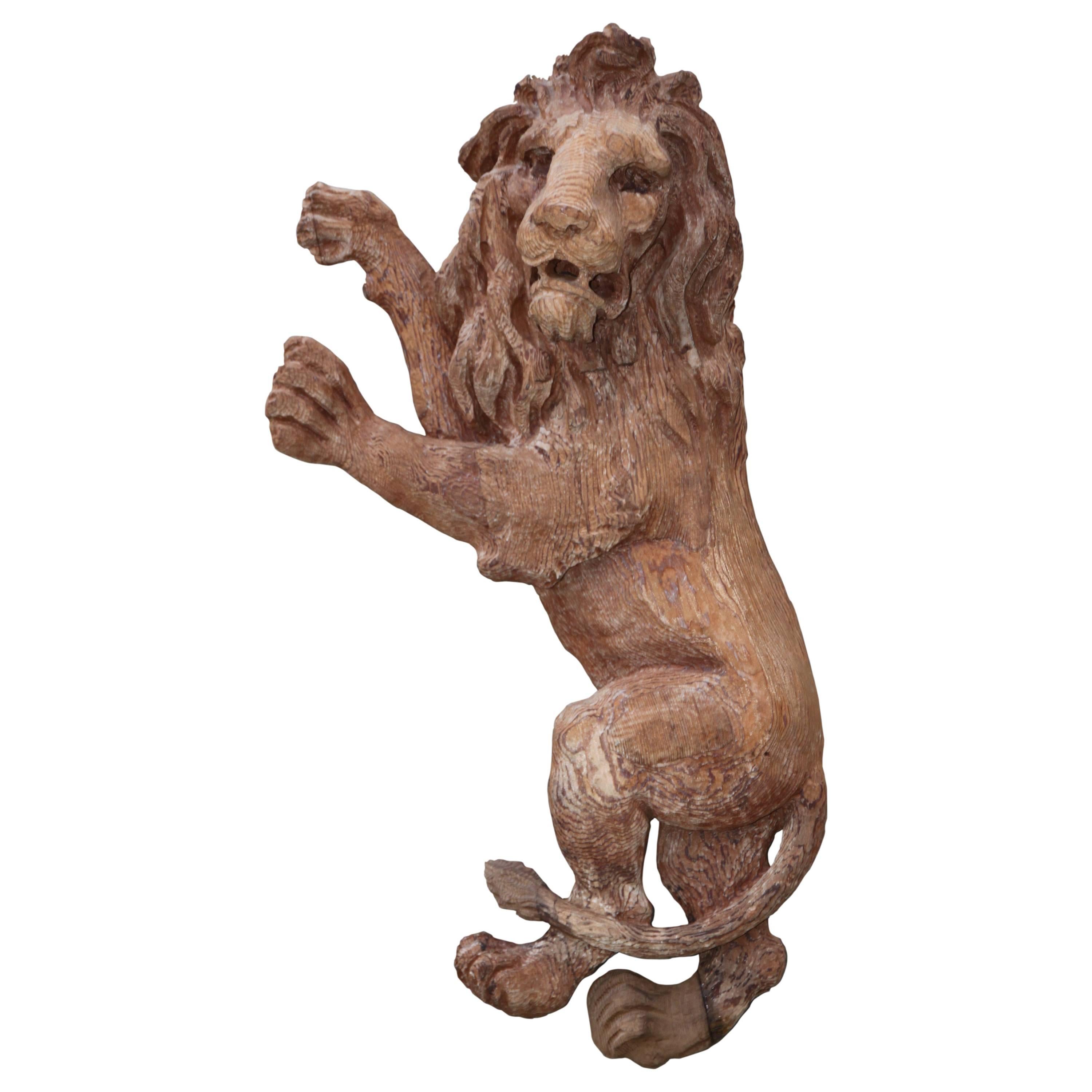 19th Century English Carved Lion
