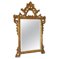 Vintage French Louis XV Style Gilded Gold Wall Mirror