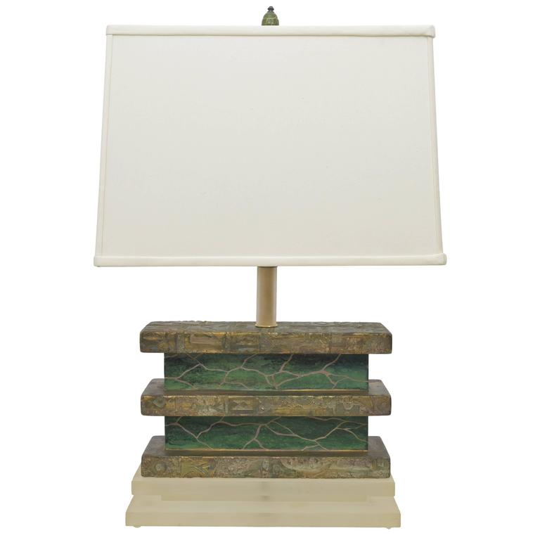 Midcentury Emerald Green Lamp In The Manner Of James Mont At 1stdibs Midcentury Emerald Green Lamp In The Manner Of James Mont For