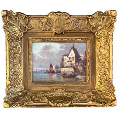Used "European Cityscape on the Water" by Charles Euphrasie Kuwasseg