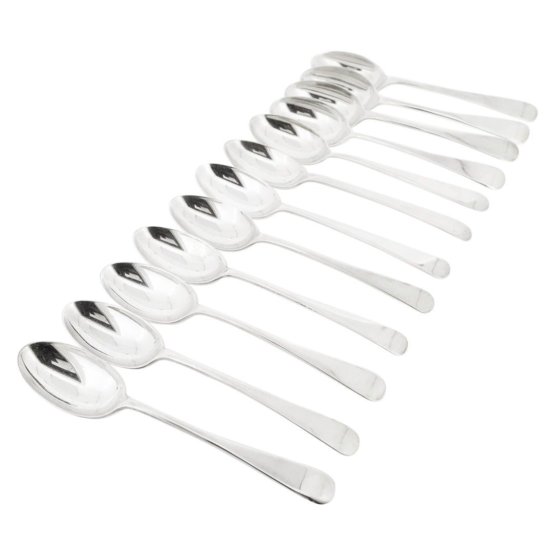Set of 12 Walker & Hall English Sterling Silver Georgian Style Demitasse Spoons For Sale
