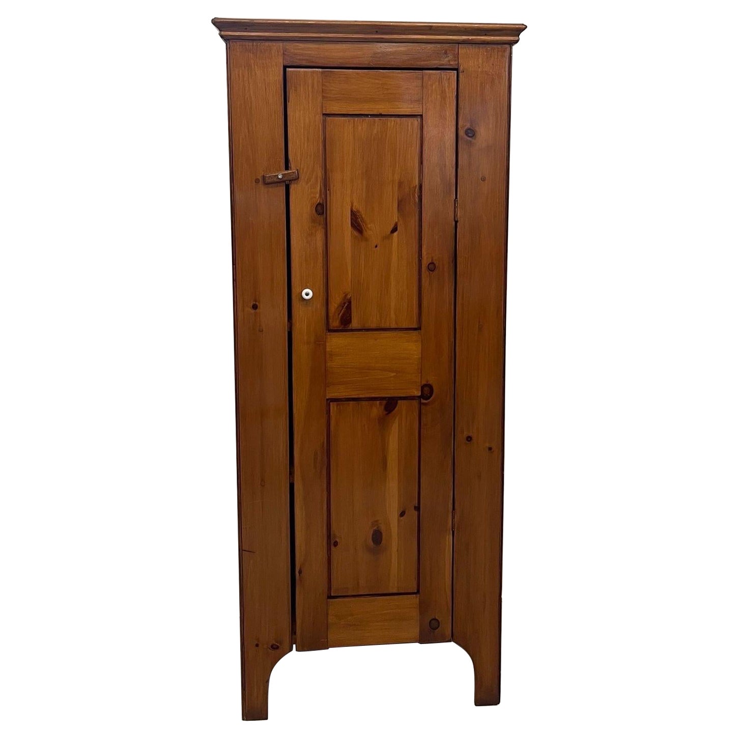Vintage Tall Wooden Cupboard Cabinet. For Sale