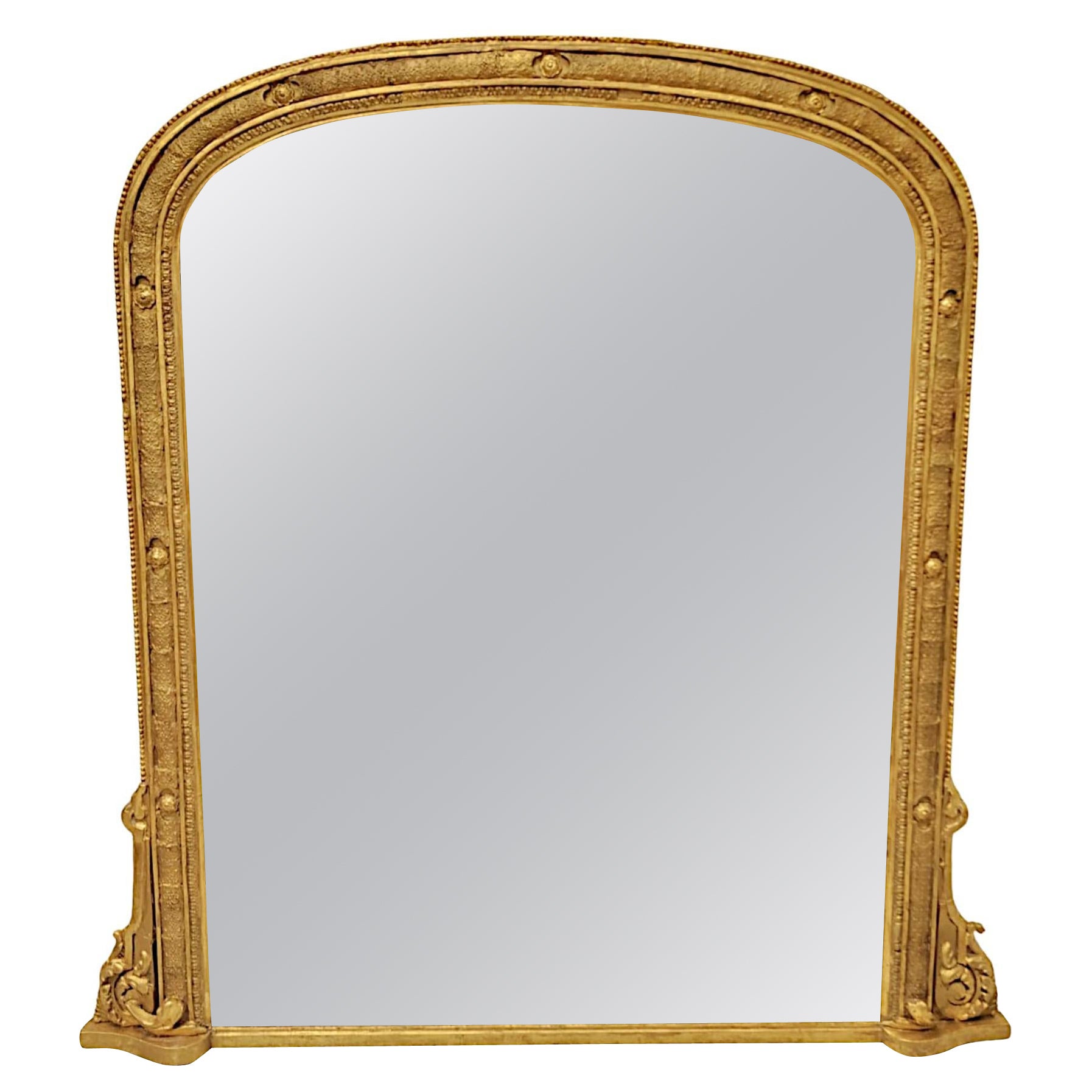 A Very Fine 19th Century Giltwood Overmantel Mirror For Sale