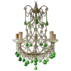 French Green Drops Macaroni Swags Chandelier