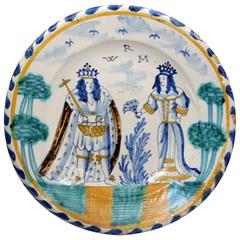 English Delftware Blue Dash Charger 