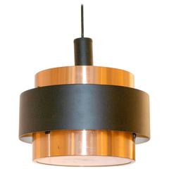 Danish Modern Copper and Metal Pendant Lamp in the Style of Jo Hammerborg