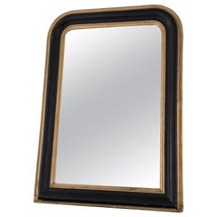 Antique Louis Philippe Mirror In Black and Gold France Late 19th Century
