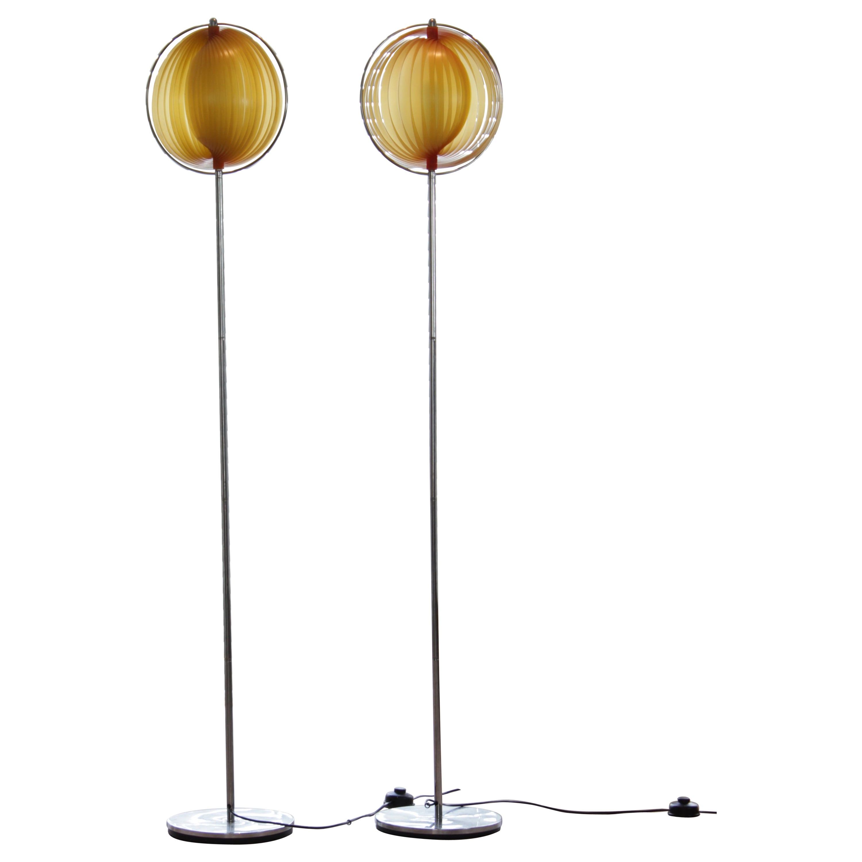 Mid 20th Century Modern Pair of "Moon" floor lamps by Christian Koban for DOM For Sale