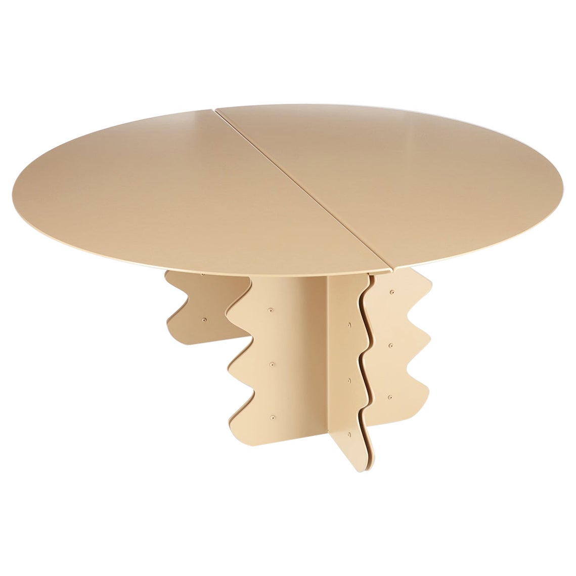 Table basse moderne en métal Wave Steel Contemporary German Danish Italian Elegance en vente