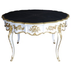 Siglo XX Antique Louis XV Style French Salon Table Bronzed