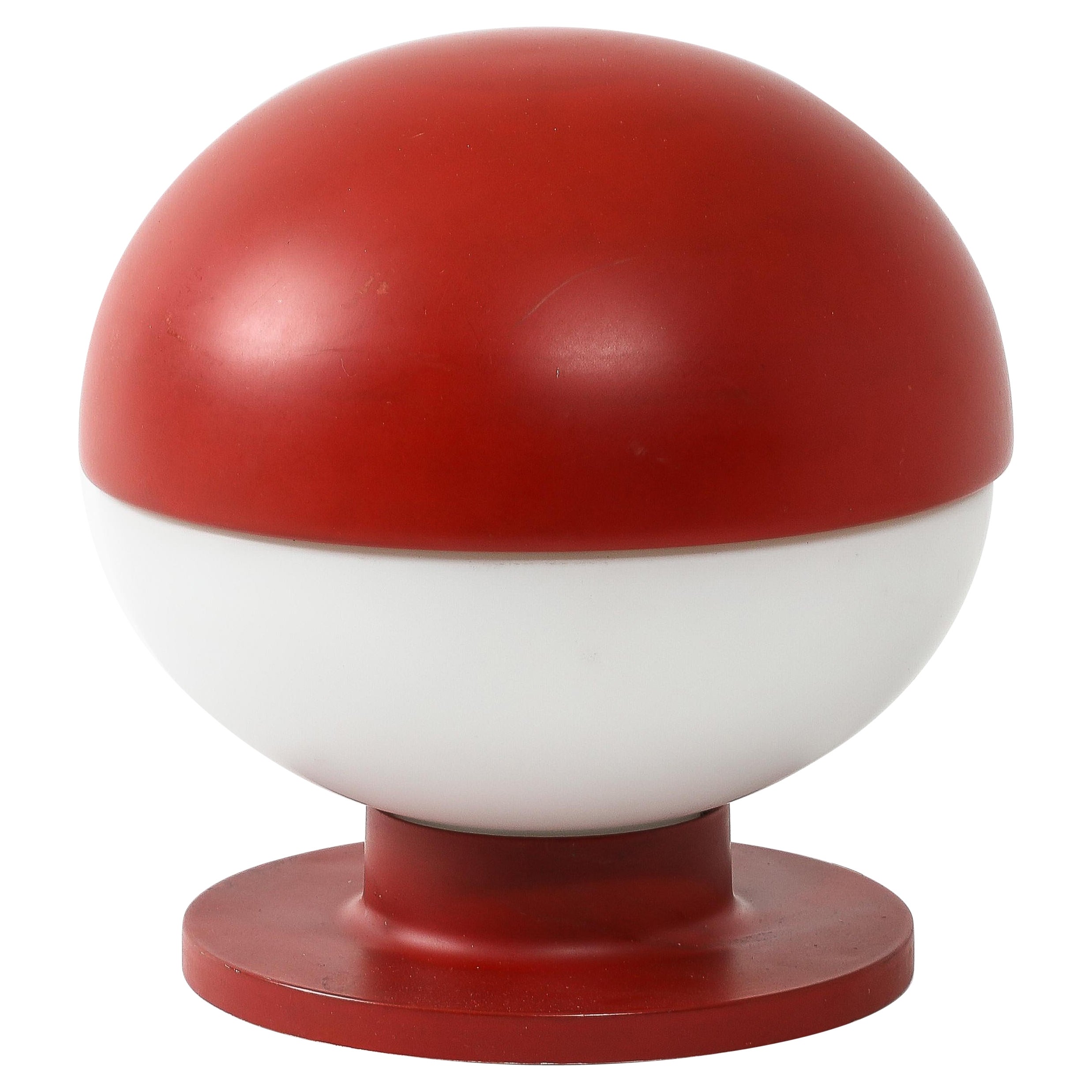 Small Space Age Red Table Lamp, Italy 1970’s