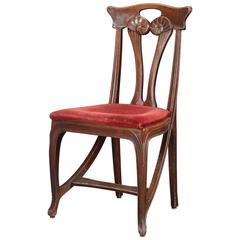 Rare Original Beech Stained Chair by Eugene Gaillard, circa 1900