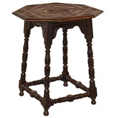 19th Century English Oak Octagonal Side Table