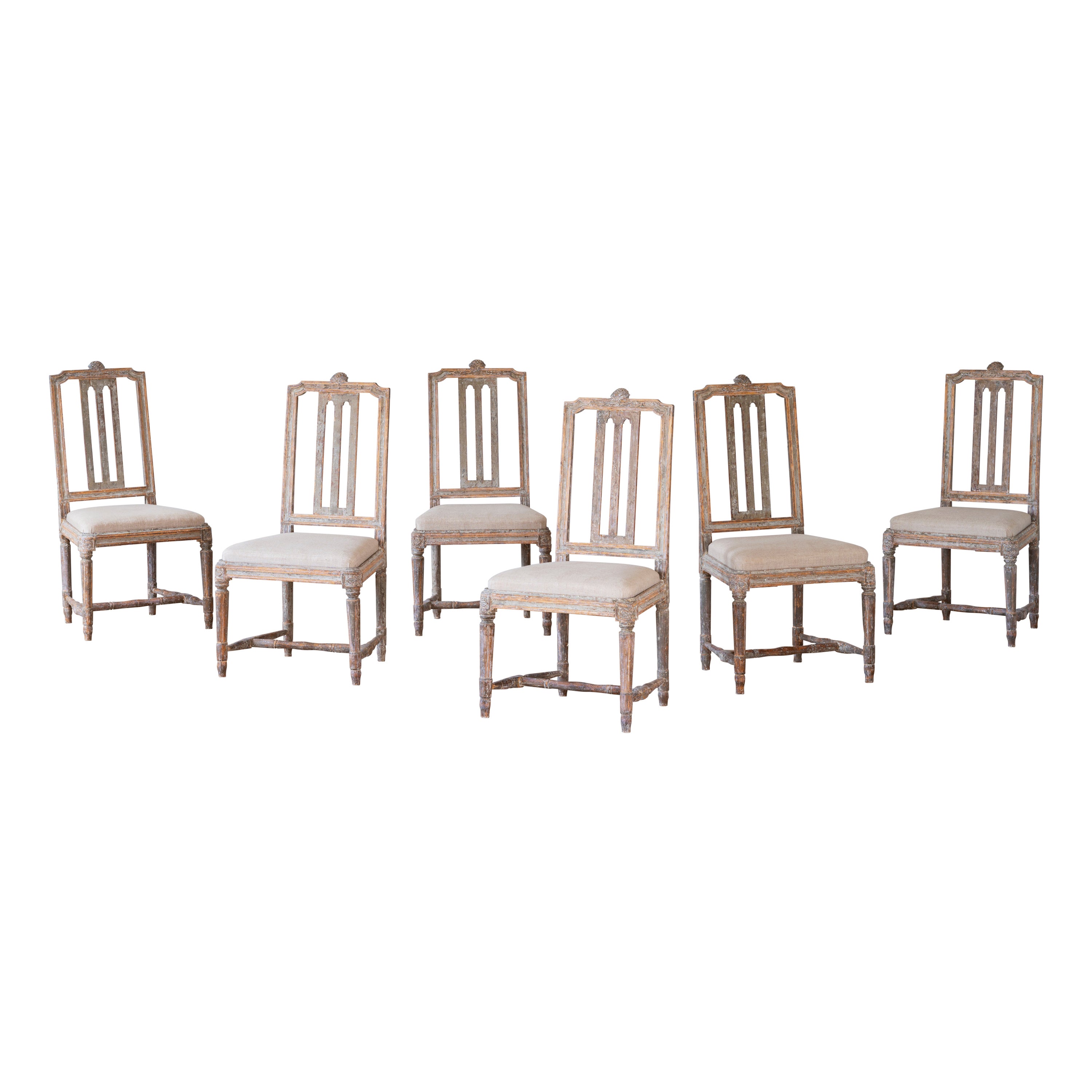 Fine Set of Six 18th Century Gustavian Chairs For Sale