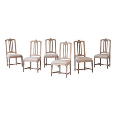 Belle série de six chaises gustaviennes du 18ème siècle