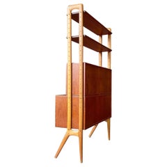 Retro 1960s Danish Teak and Oak Freestanding Desk  Shelving Unit by Kurt Ostervig