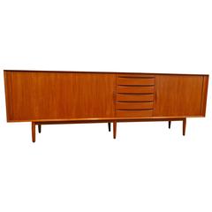 Rare Long Teak Arne Vodder Credenza Sideboard Danish Modern