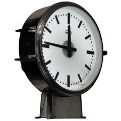 Vintage French Factory Ato Station Railway Clock Industrial