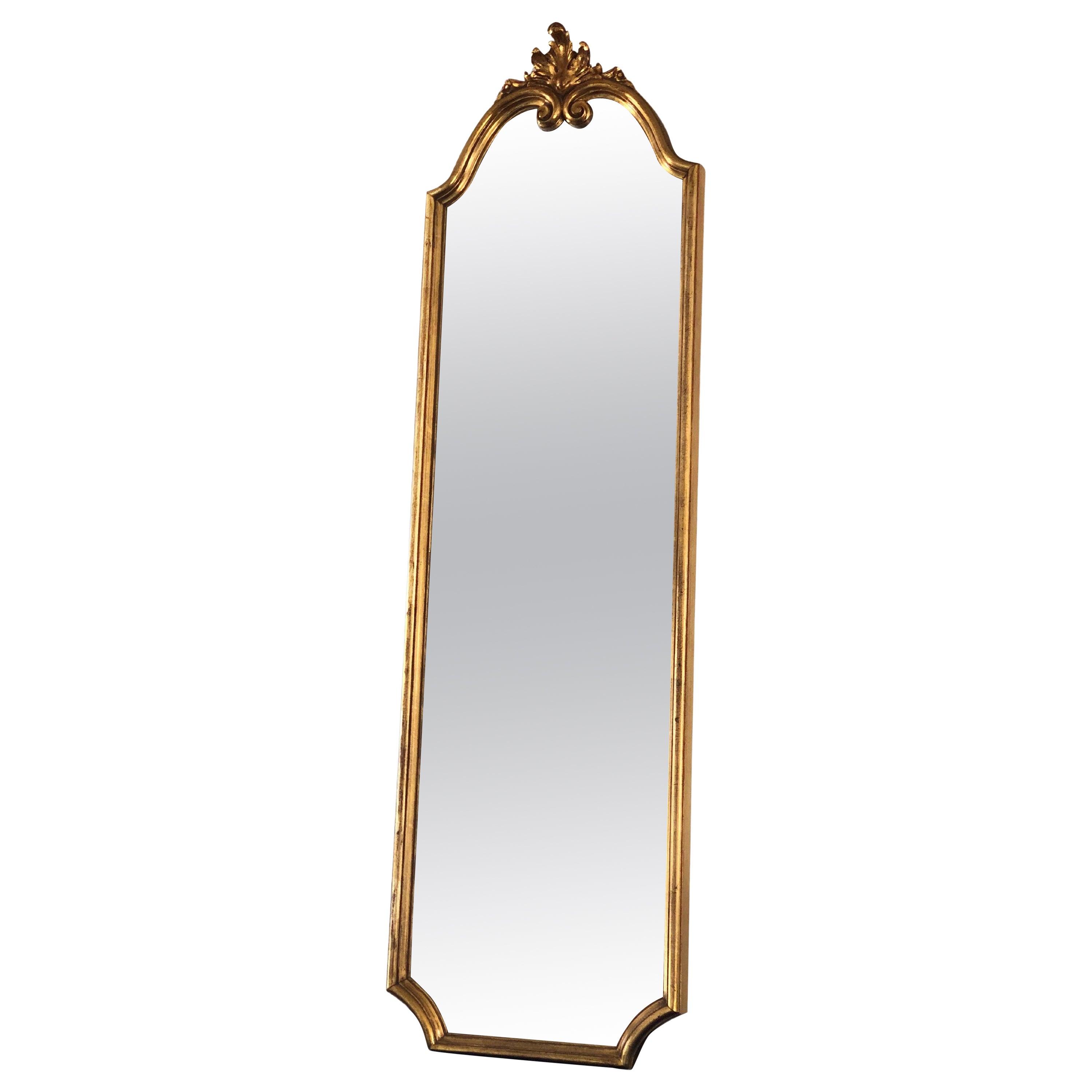 Vintage Deknudt Full Length Crested Mirror Hollywood Regency Belgium