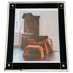 Art Deco Mirrored and Black Glass Bilderrahmen, ca. 1930er Jahre