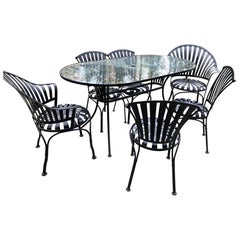 Used francois carre fan-back garden chairs 